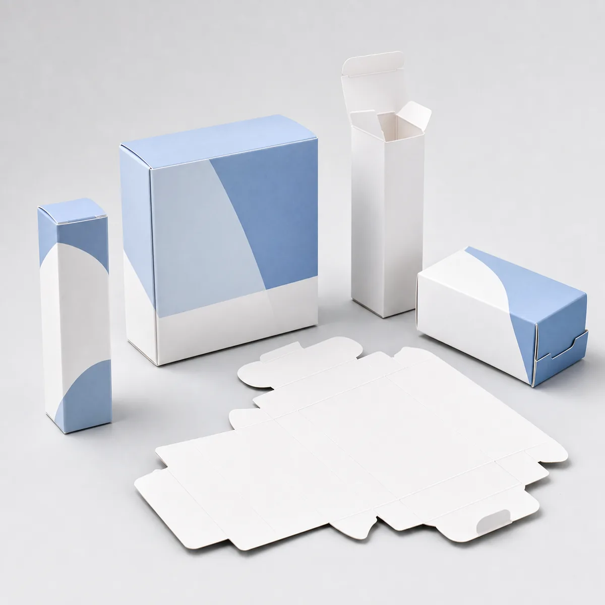 custom folding carton boxes with die cut dieline and tuck flap structure