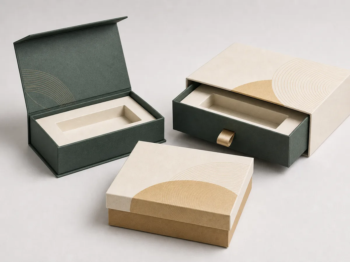 custom rigid gift boxes with premium paper texture