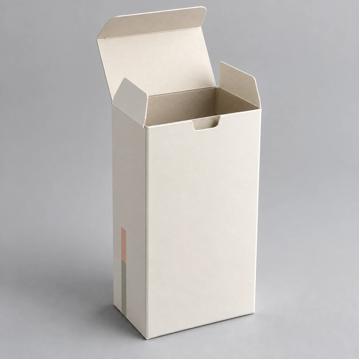 Illustrative concept of an open tuck-end folding carton and its paperboard flaps